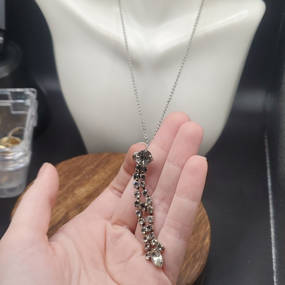 N2825 antique repursposed earring crystal chandelier necklace